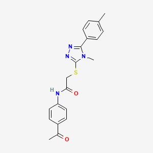 molecular formula C20H20N4O2S B3555221 N-(4-acetylphenyl)-2-{[4-methyl-5-(4-methylphenyl)-4H-1,2,4-triazol-3-yl]sulfanyl}acetamide 