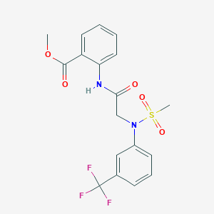 molecular formula C18H17F3N2O5S B3555243 methyl 2-[[2-[N-methylsulfonyl-3-(trifluoromethyl)anilino]acetyl]amino]benzoate 
