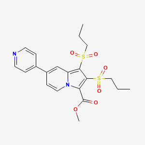 molecular formula C21H24N2O6S2 B3555271 METHYL 1,2-BIS(PROPYLSULFONYL)-7-(4-PYRIDYL)-3-INDOLIZINECARBOXYLATE 