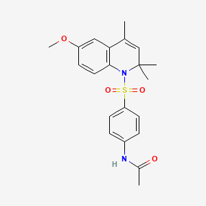 molecular formula C21H24N2O4S B3555278 N-[4-(6-Methoxy-2,2,4-trimethyl-2H-quinoline-1-sulfonyl)-phenyl]-acetamide 