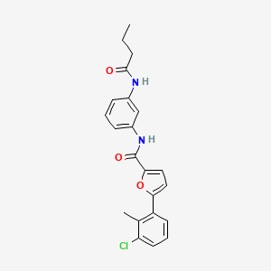 molecular formula C22H21ClN2O3 B3555283 N-[3-(butanoylamino)phenyl]-5-(3-chloro-2-methylphenyl)furan-2-carboxamide 