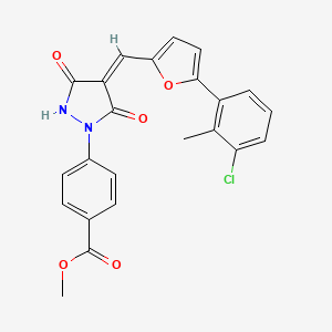 molecular formula C23H17ClN2O5 B3555322 methyl 4-[(4Z)-4-{[5-(3-chloro-2-methylphenyl)furan-2-yl]methylidene}-3,5-dioxopyrazolidin-1-yl]benzoate 