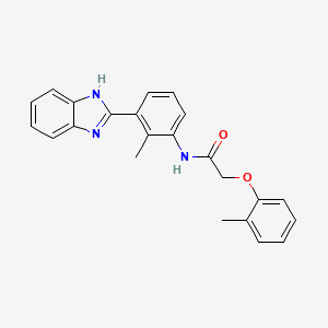 molecular formula C23H21N3O2 B3555329 N-[3-(1H-13-Benzodiazol-2-YL)-2-methylphenyl]-2-(2-methylphenoxy)acetamide 