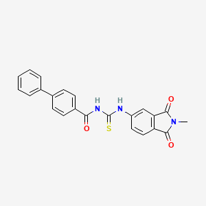 molecular formula C23H17N3O3S B3555356 N-[(2-methyl-1,3-dioxo-2,3-dihydro-1H-isoindol-5-yl)carbamothioyl]biphenyl-4-carboxamide 