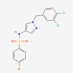 molecular formula C16H12BrCl2N3O2S B3555488 4-BROMO-N-[1-(3,4-DICHLOROBENZYL)-1H-PYRAZOL-4-YL]-1-BENZENESULFONAMIDE 