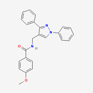 molecular formula C24H21N3O2 B3555508 N-[(13-DIPHENYL-1H-PYRAZOL-4-YL)METHYL]-4-METHOXYBENZAMIDE 
