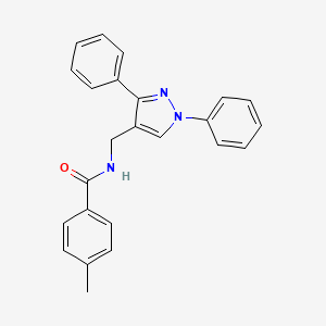 molecular formula C24H21N3O B3555513 N-[(13-DIPHENYL-1H-PYRAZOL-4-YL)METHYL]-4-METHYLBENZAMIDE 