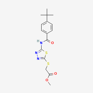 molecular formula C16H19N3O3S2 B3555536 Methyl 2-[[5-[(4-tert-butylbenzoyl)amino]-1,3,4-thiadiazol-2-yl]sulfanyl]acetate 