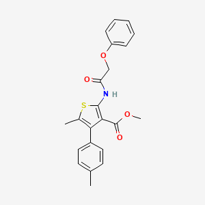 molecular formula C22H21NO4S B3555595 METHYL 5-METHYL-4-(4-METHYLPHENYL)-2-(2-PHENOXYACETAMIDO)THIOPHENE-3-CARBOXYLATE 
