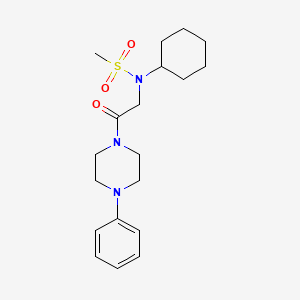 molecular formula C19H29N3O3S B3555620 N-cyclohexyl-N-[2-oxo-2-(4-phenylpiperazin-1-yl)ethyl]methanesulfonamide 