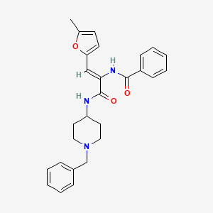 molecular formula C27H29N3O3 B3555637 N-[(Z)-3-[(1-benzylpiperidin-4-yl)amino]-1-(5-methylfuran-2-yl)-3-oxoprop-1-en-2-yl]benzamide 