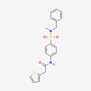 molecular formula C20H20N2O3S2 B3555680 N-{4-[benzyl(methyl)sulfamoyl]phenyl}-2-(thiophen-2-yl)acetamide 
