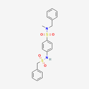 molecular formula C21H22N2O4S2 B3555682 N-BENZYL-N-METHYL-4-(PHENYLMETHANESULFONAMIDO)BENZENE-1-SULFONAMIDE 
