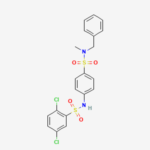 molecular formula C20H18Cl2N2O4S2 B3555696 N-{4-[BENZYL(METHYL)SULFAMOYL]PHENYL}-2,5-DICHLOROBENZENE-1-SULFONAMIDE 
