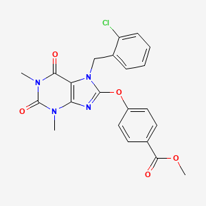 molecular formula C22H19ClN4O5 B3555832 METHYL 4-({7-[(2-CHLOROPHENYL)METHYL]-1,3-DIMETHYL-2,6-DIOXO-2,3,6,7-TETRAHYDRO-1H-PURIN-8-YL}OXY)BENZOATE 