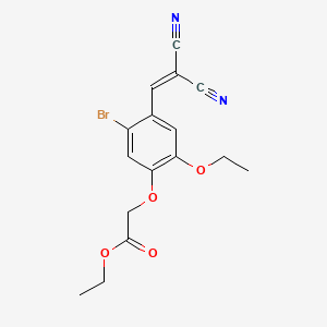 molecular formula C16H15BrN2O4 B3555873 ETHYL 2-[5-BROMO-4-(2,2-DICYANOVINYL)-2-ETHOXYPHENOXY]ACETATE 