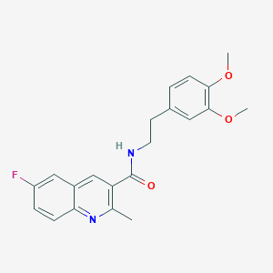 molecular formula C21H21FN2O3 B3555985 N-[2-(3,4-dimethoxyphenyl)ethyl]-6-fluoro-2-methylquinoline-3-carboxamide 