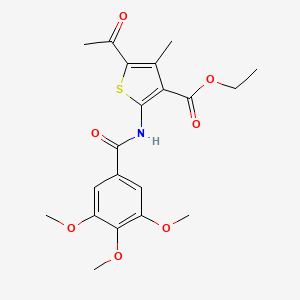 molecular formula C20H23NO7S B3556082 ETHYL 5-ACETYL-4-METHYL-2-(3,4,5-TRIMETHOXYBENZAMIDO)THIOPHENE-3-CARBOXYLATE 