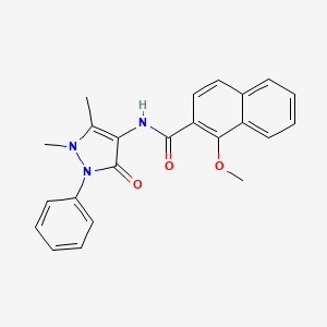 molecular formula C23H21N3O3 B3556084 N-(1,5-dimethyl-3-oxo-2-phenyl-2,3-dihydro-1H-pyrazol-4-yl)-1-methoxynaphthalene-2-carboxamide 