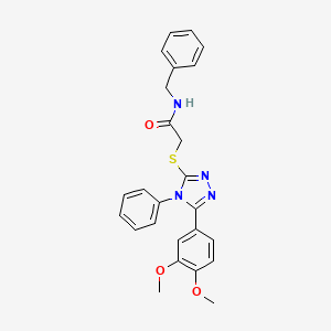 molecular formula C25H24N4O3S B3556096 N-benzyl-2-{[5-(3,4-dimethoxyphenyl)-4-phenyl-4H-1,2,4-triazol-3-yl]sulfanyl}acetamide 