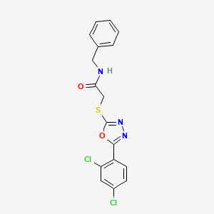 molecular formula C17H13Cl2N3O2S B3556104 N-benzyl-2-{[5-(2,4-dichlorophenyl)-1,3,4-oxadiazol-2-yl]sulfanyl}acetamide 