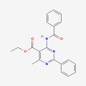 molecular formula C21H19N3O3 B3556143 ethyl 4-benzamido-6-methyl-2-phenylpyrimidine-5-carboxylate 