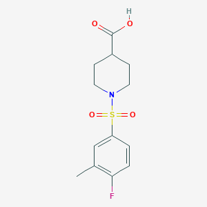 B355617 1-(4-Fluoro-3-methylbenzenesulfonyl)piperidine-4-carboxylic acid CAS No. 941232-88-8