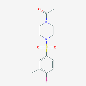 molecular formula C13H17FN2O3S B355620 1-Acetyl-4-[(4-fluoro-3-methylphenyl)sulfonyl]piperazine CAS No. 942771-50-8