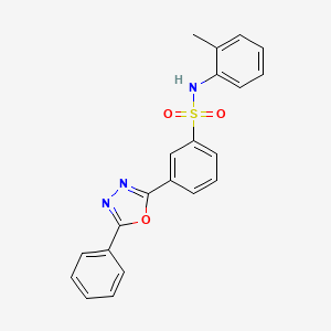 molecular formula C21H17N3O3S B3556346 N-(2-METHYLPHENYL)-3-(5-PHENYL-1,3,4-OXADIAZOL-2-YL)BENZENE-1-SULFONAMIDE 