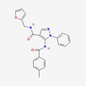 molecular formula C23H20N4O3 B3556358 N-[(FURAN-2-YL)METHYL]-5-(4-METHYLBENZAMIDO)-1-PHENYL-1H-PYRAZOLE-4-CARBOXAMIDE 