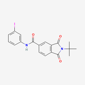molecular formula C19H17IN2O3 B3556368 N-(3-IODOPHENYL)-2-(2-METHYL-2-PROPANYL)-1,3-DIOXO-5-ISOINDOLINECARBOXAMIDE 