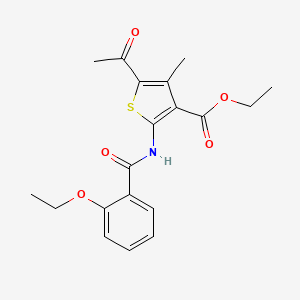 molecular formula C19H21NO5S B3556395 ETHYL 5-ACETYL-2-(2-ETHOXYBENZAMIDO)-4-METHYLTHIOPHENE-3-CARBOXYLATE 