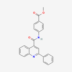 molecular formula C24H18N2O3 B3556423 Methyl 4-[(2-phenyl-4-quinolyl)carbonylamino]benzoate 