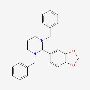 molecular formula C25H26N2O2 B3556440 2-(2H-1,3-BENZODIOXOL-5-YL)-1,3-DIBENZYL-1,3-DIAZINANE 