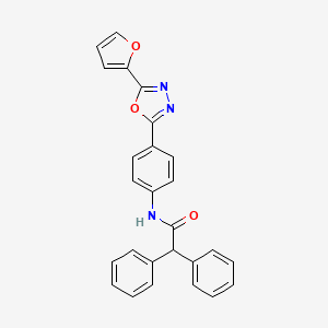 molecular formula C26H19N3O3 B3556444 N-{4-[5-(furan-2-yl)-1,3,4-oxadiazol-2-yl]phenyl}-2,2-diphenylacetamide 