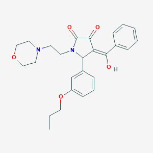 (4E)-4-[hydroxy(phenyl)methylidene]-1-(2-morpholin-4-ylethyl)-5-(3-propoxyphenyl)pyrrolidine-2,3-dione