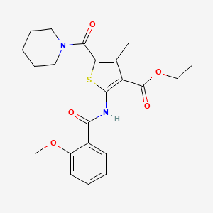 molecular formula C22H26N2O5S B3556517 ETHYL 2-(2-METHOXYBENZAMIDO)-4-METHYL-5-(PIPERIDINE-1-CARBONYL)THIOPHENE-3-CARBOXYLATE 