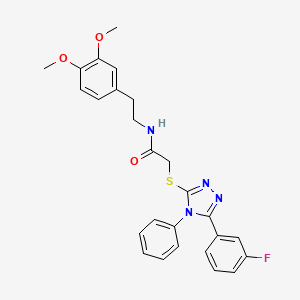 molecular formula C26H25FN4O3S B3556599 N-[2-(3,4-dimethoxyphenyl)ethyl]-2-[[5-(3-fluorophenyl)-4-phenyl-1,2,4-triazol-3-yl]sulfanyl]acetamide CAS No. 5923-44-4