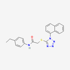 molecular formula C21H19N5OS B3556717 N-(4-ETHYLPHENYL)-2-{[1-(NAPHTHALEN-1-YL)-1H-1,2,3,4-TETRAZOL-5-YL]SULFANYL}ACETAMIDE 