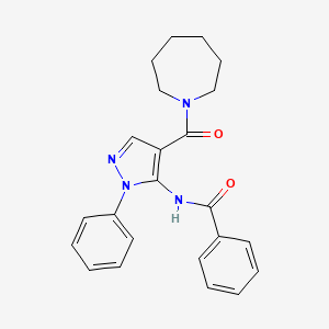 molecular formula C23H24N4O2 B3556737 N-[4-(AZEPANE-1-CARBONYL)-1-PHENYL-1H-PYRAZOL-5-YL]BENZAMIDE 