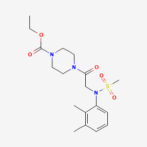 molecular formula C18H27N3O5S B3556766 ETHYL 4-{2-[N-(2,3-DIMETHYLPHENYL)METHANESULFONAMIDO]ACETYL}PIPERAZINE-1-CARBOXYLATE CAS No. 4399-11-5