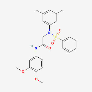 molecular formula C24H26N2O5S B3556778 N-(3,4-DIMETHOXYPHENYL)-2-[N-(3,5-DIMETHYLPHENYL)BENZENESULFONAMIDO]ACETAMIDE 