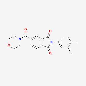 molecular formula C21H20N2O4 B3556786 2-(3,4-DIMETHYLPHENYL)-5-(MORPHOLINE-4-CARBONYL)-2,3-DIHYDRO-1H-ISOINDOLE-1,3-DIONE 