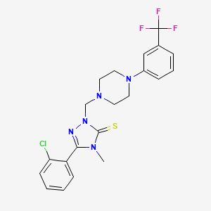molecular formula C21H21ClF3N5S B3556874 5-(2-chlorophenyl)-4-methyl-2-({4-[3-(trifluoromethyl)phenyl]piperazin-1-yl}methyl)-2,4-dihydro-3H-1,2,4-triazole-3-thione 