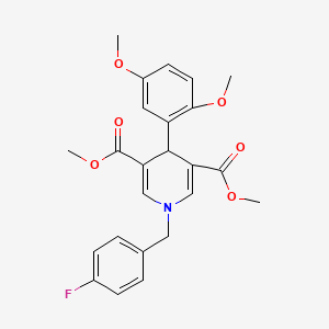 molecular formula C24H24FNO6 B3556965 3,5-DIMETHYL 4-(2,5-DIMETHOXYPHENYL)-1-[(4-FLUOROPHENYL)METHYL]-1,4-DIHYDROPYRIDINE-3,5-DICARBOXYLATE 