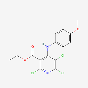 molecular formula C15H13Cl3N2O3 B3557055 Ethyl 2,5,6-trichloro-4-[(4-methoxyphenyl)amino]pyridine-3-carboxylate 