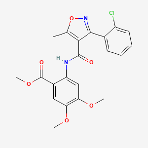 molecular formula C21H19ClN2O6 B3557136 METHYL 2-[3-(2-CHLOROPHENYL)-5-METHYL-1,2-OXAZOLE-4-AMIDO]-4,5-DIMETHOXYBENZOATE 