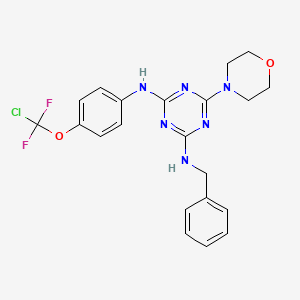 molecular formula C21H21ClF2N6O2 B3557169 N2-BENZYL-N4-[4-(CHLORODIFLUOROMETHOXY)PHENYL]-6-(MORPHOLIN-4-YL)-1,3,5-TRIAZINE-2,4-DIAMINE 