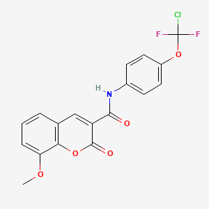 molecular formula C18H12ClF2NO5 B3557273 N-[4-(CHLORODIFLUOROMETHOXY)PHENYL]-8-METHOXY-2-OXO-2H-CHROMENE-3-CARBOXAMIDE 