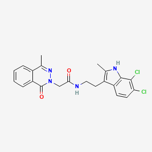 molecular formula C22H20Cl2N4O2 B3557311 N-[2-(6,7-DICHLORO-2-METHYL-1H-INDOL-3-YL)ETHYL]-2-(4-METHYL-1-OXO-1,2-DIHYDROPHTHALAZIN-2-YL)ACETAMIDE 